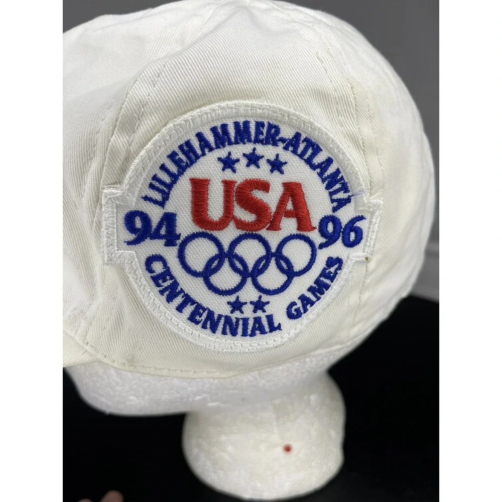 USA Lillehammer Atlanta Centennial Games 1994 1996 Hat White Stretchable